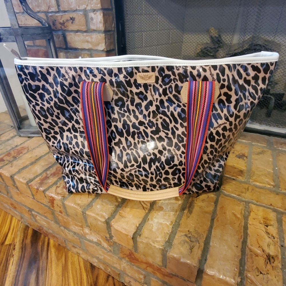 Consuela Blue Jag Zippered Tote
